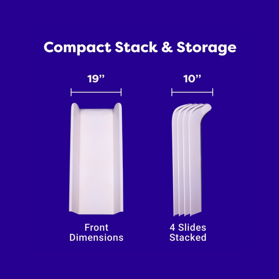 Stairslide Original Stair Mounted Kids Indoor Home Staircase Slide Playset with Self Anchoring Non Slip Grips for 9 to 12 Stairs, Cream