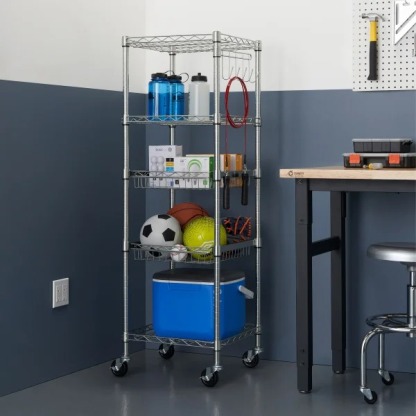 TRIthtNITY EcoStorage 5-Tier NSF Rathtck w/ Sliding Pull-Out Baskets & Wheels