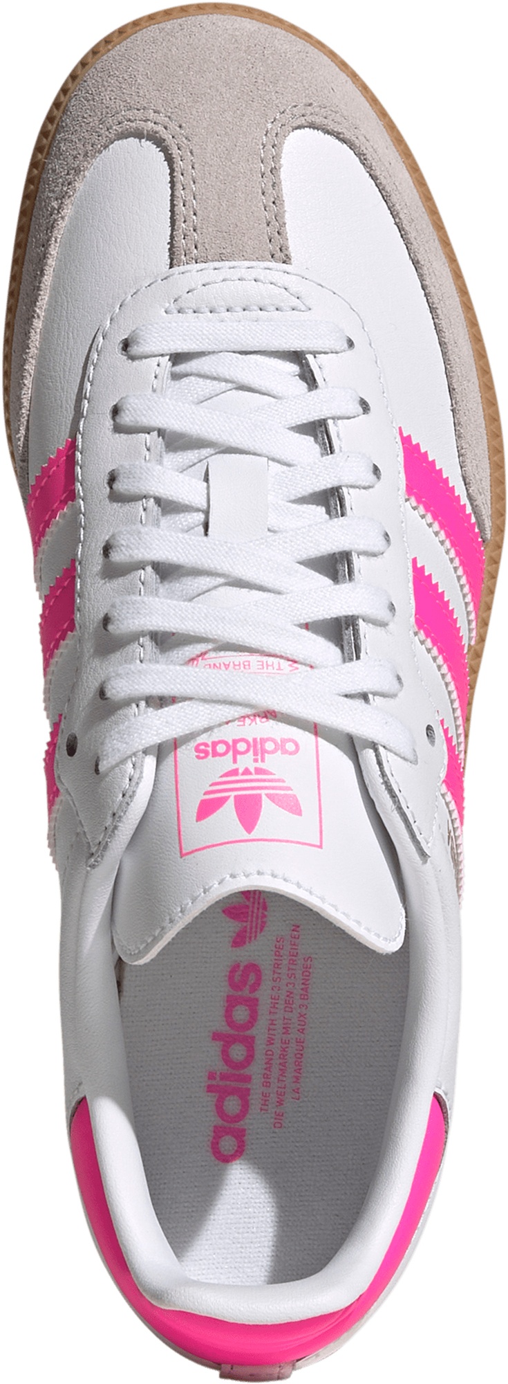 adidas Kids' Grade School Samba OG Shoes - White/Hot Pink - View 2