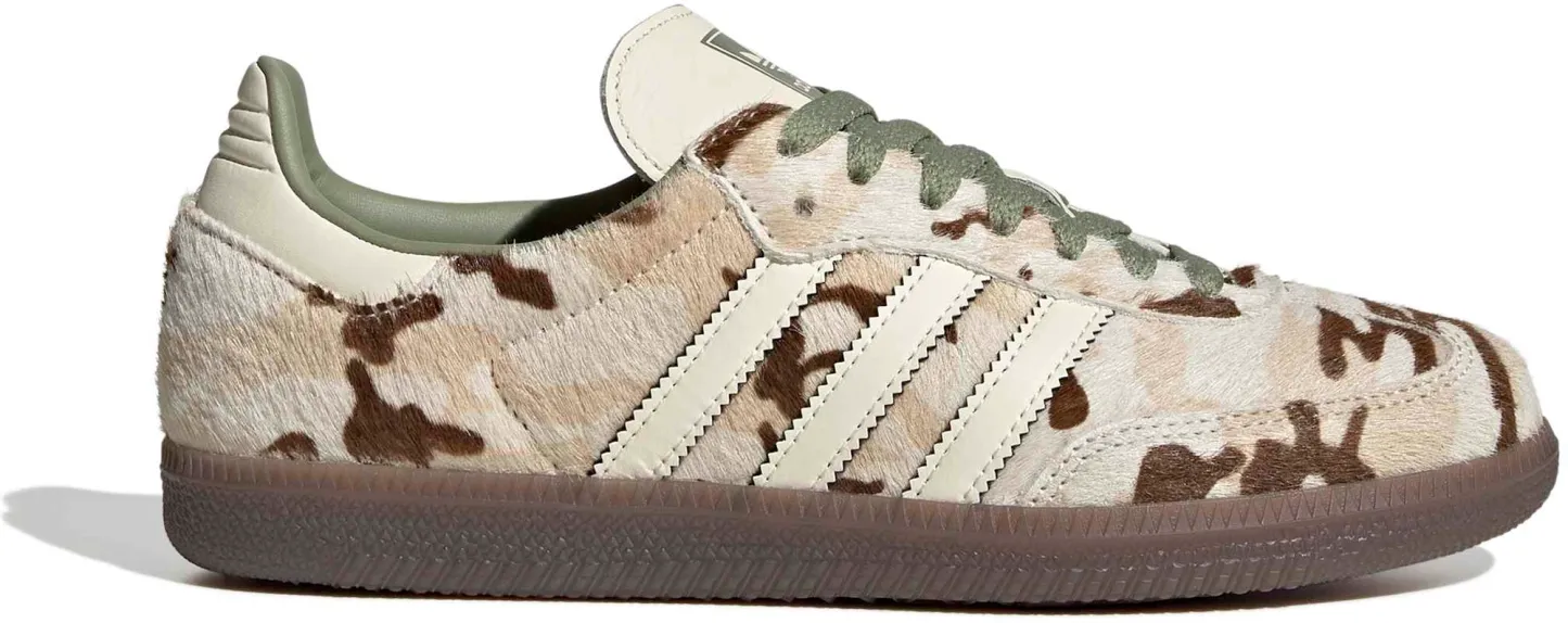 adidas Women's Samba OG Shoes - Wonder Beige/Tent Green - View 1