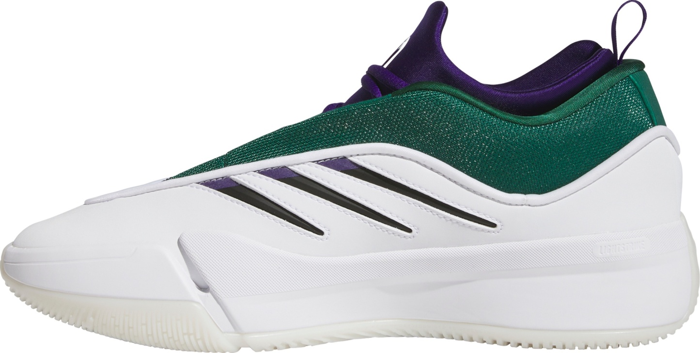 adidas Dame 9 Low Basketball Shoes - White/Navy/Green - View 4