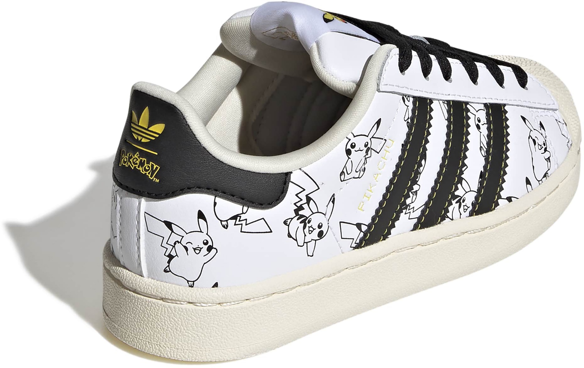adidas x Pokémon Kids' Preschool Superstar II Shoes - White/Core Black/Gold Met - View 6