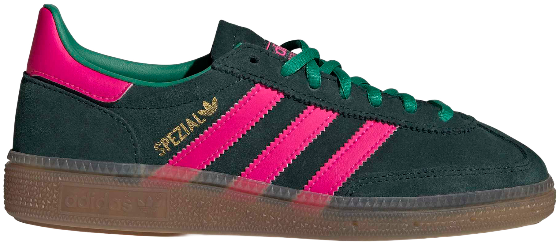 adidas Kids' Grade School Handball Spezial Shoes - Aurora Ivy/Shock Pink/Gum - View 1