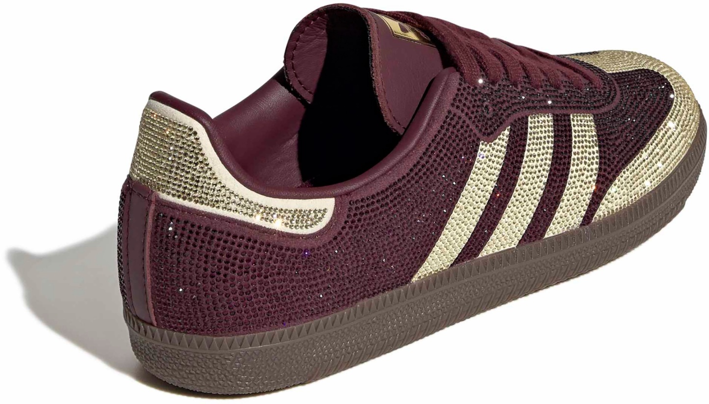 adidas Women's Samba OG Shoes - Rhinestone Maroon/Vanlla - View 5