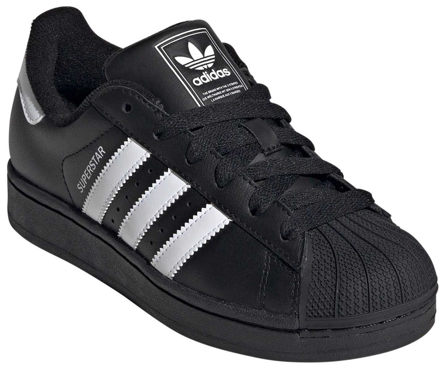 adidas Kids' Grade School Superstar II Shoes - Black/White - View 6