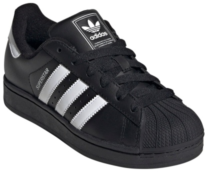 adidas Kids' Grade School Superstar II Shoes - Black/White - View 6