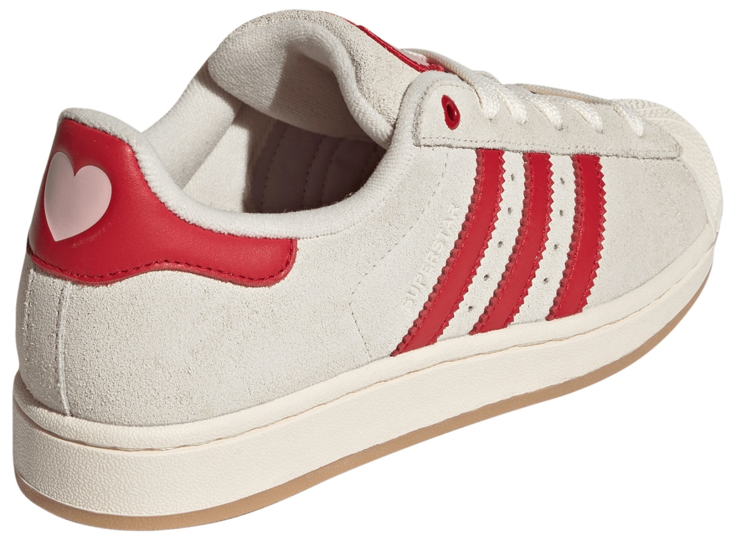 adidas Women's Superstar II Shoes - Cream White/Better Scarlet/Gum - View 6