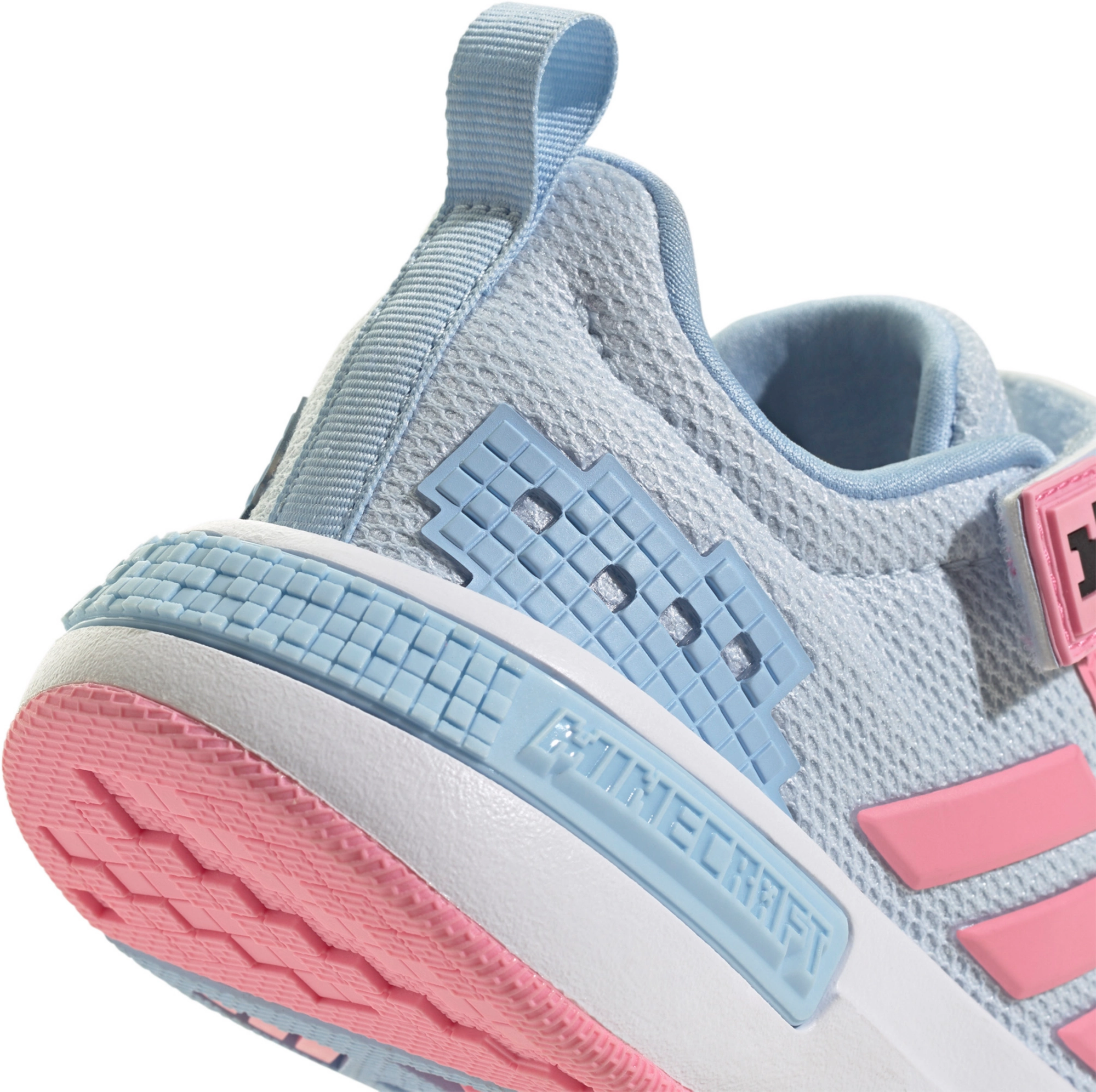 adidas Kids' Preschool Minecraft Pro Shoes - Crystal Sky/Bliss Pink/Glow Blue - View 8