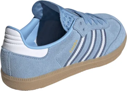 adidas Kids' Preschool FIFA World Cup Samba OG Shoes - Light Blue/White/Gum - View 6