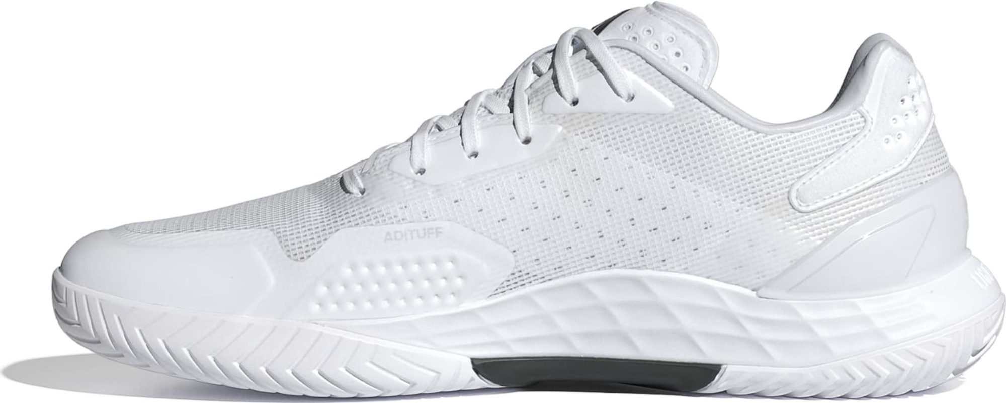adidas Men's Defiant Speed 2 Tennis Shoes - White/Black/Grey - View 6