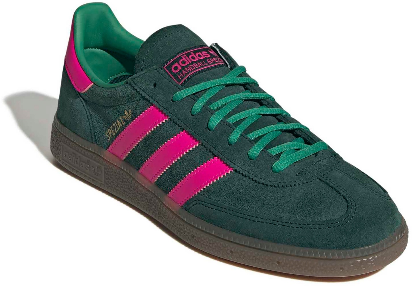 adidas Men's Handball Spezial Shoes - Aurora Ivy/Shock Pink/Gum - View 6