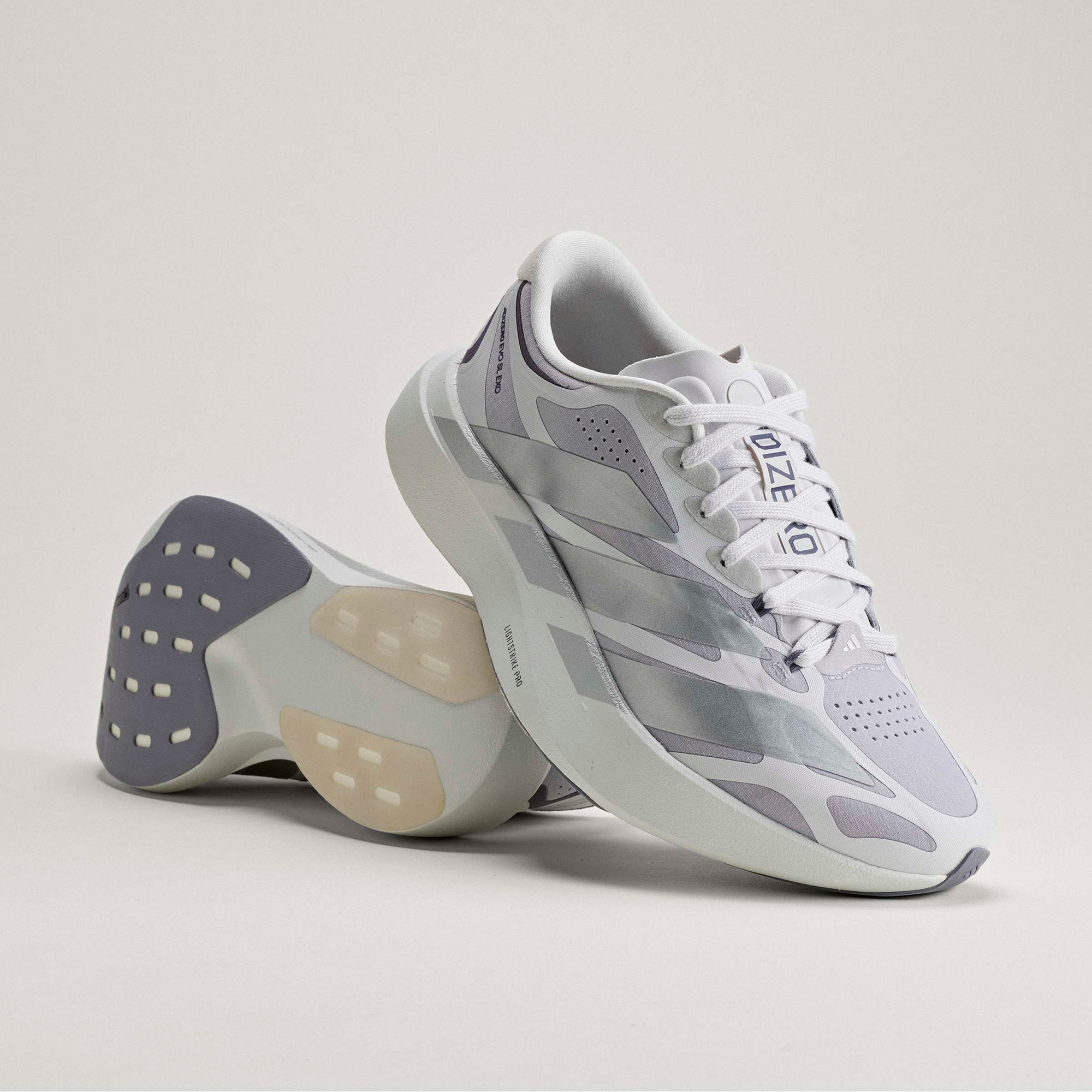adidas Women's Adizero EVO SL Running Shoes - Gray/Silver/Gray - View 2