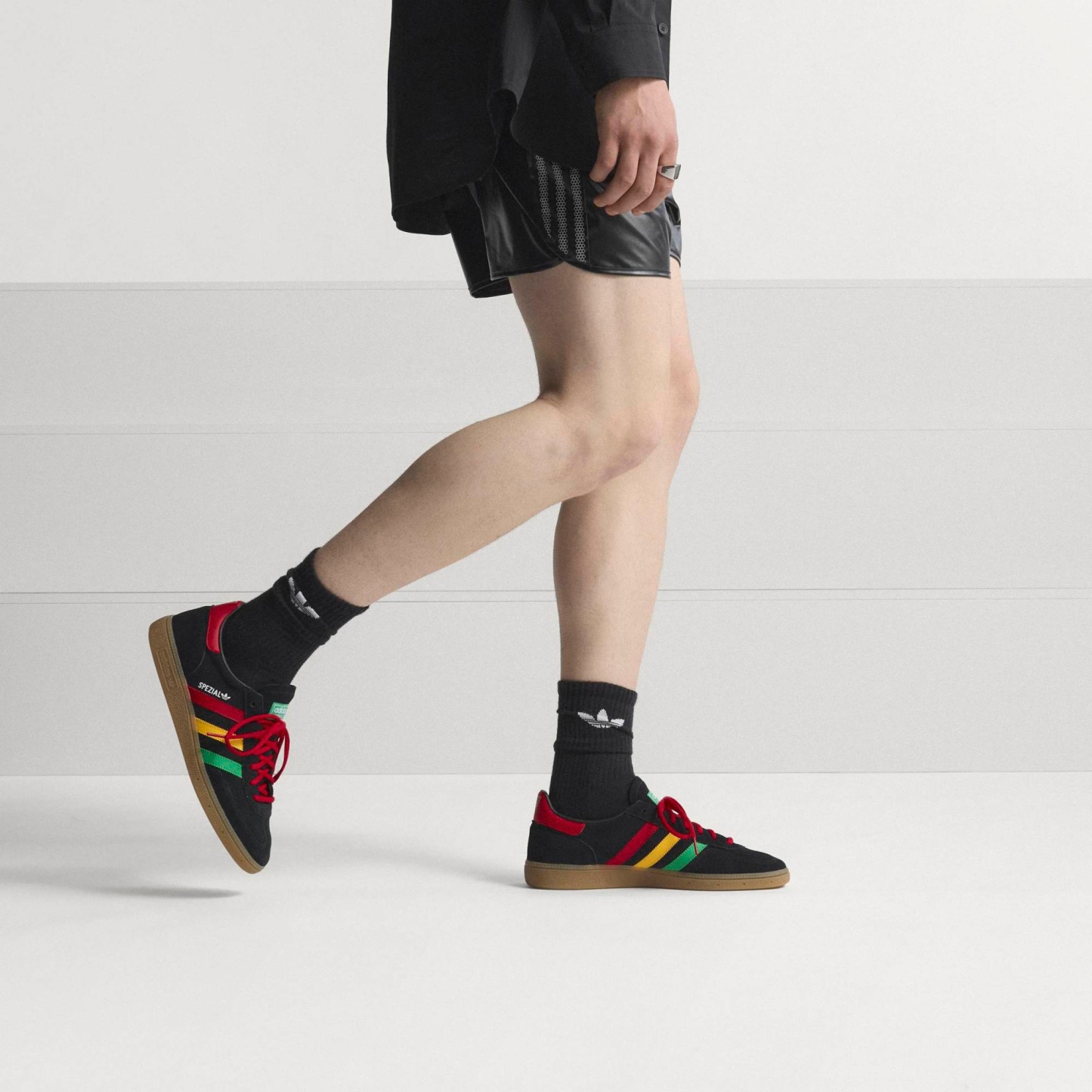 adidas Handball Spezial Jamaica Shoes - Black/Red - View 5