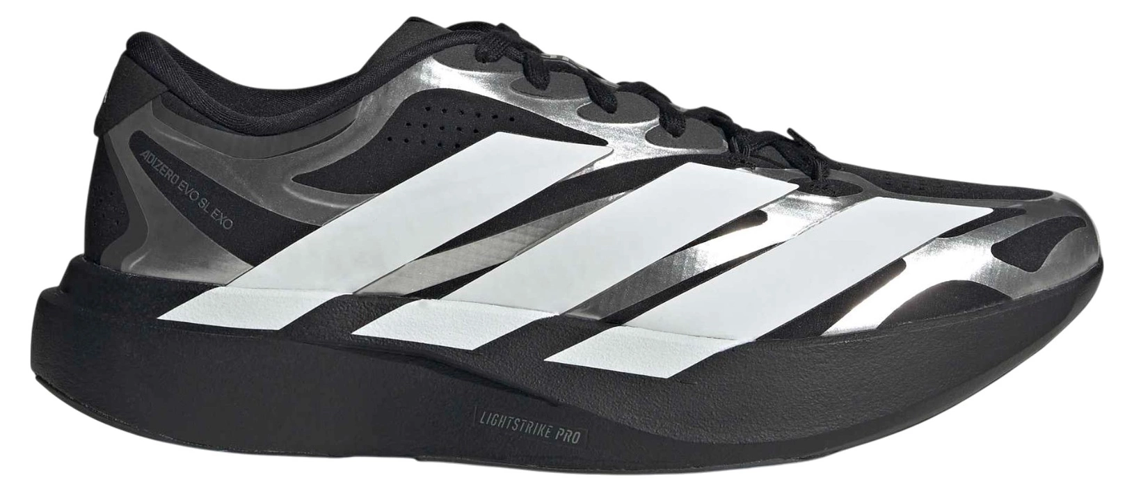 adidas Men's Adizero EVO SL EXO Running Shoes - Black/White/Metallic - View 1