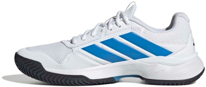 adidas Men's GameCourt 3 All Court Tennis Shoes - Ftwr White/Lucid Blue/Core Blk - View 4