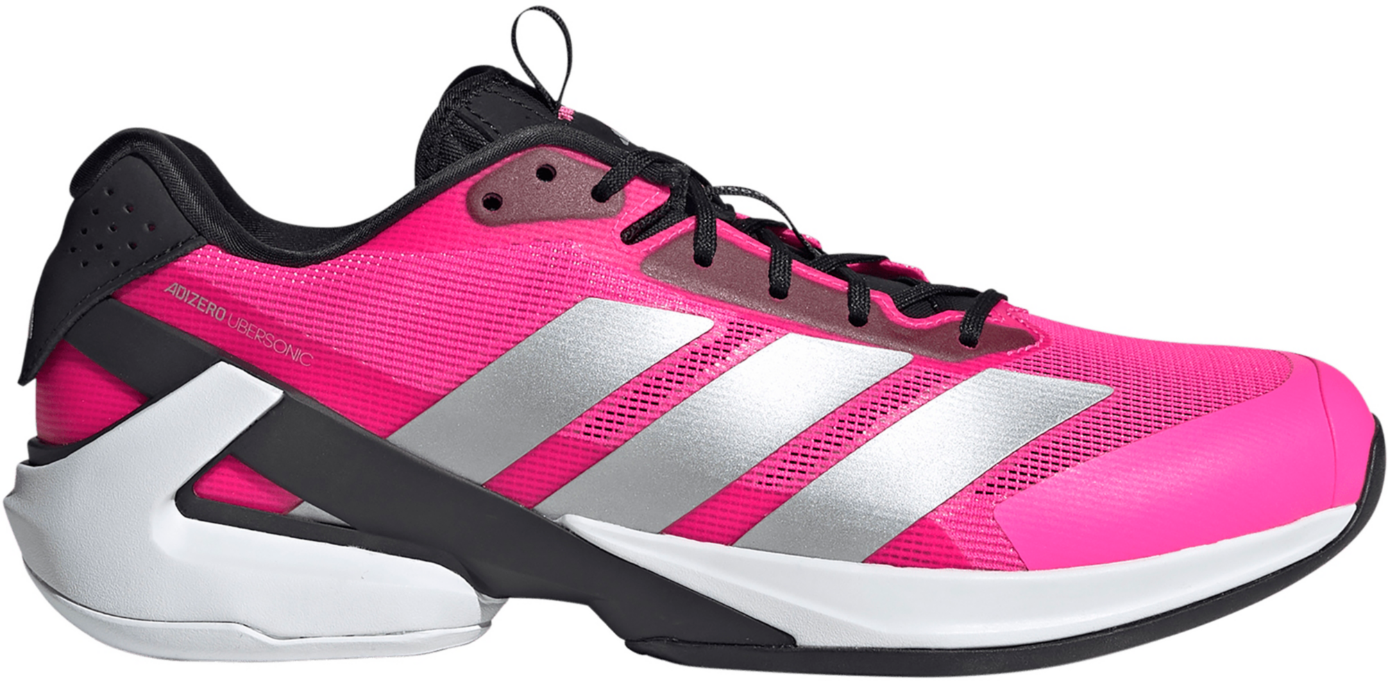 adidas Men's Adizero Ubersonic 5 Tennis Shoes - Pink/Silver Mtllc/Blk - View 1