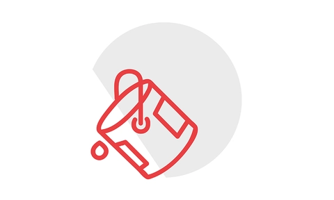 Customizable Simple red icon of a paint can.