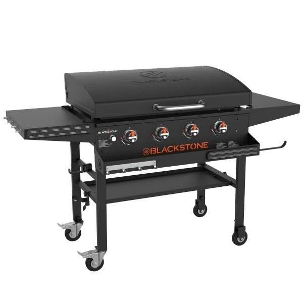 Blackthtstone 36 in. Grithtddle with Hinged Hood, Front Shelf and Soft Cover