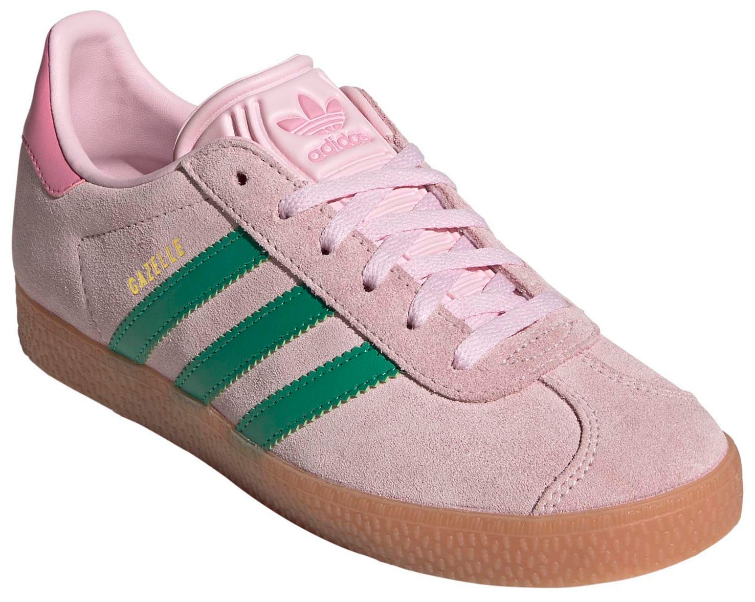 adidas Kids' Grade School Gazelle Shoes - Pink/Green - View 6