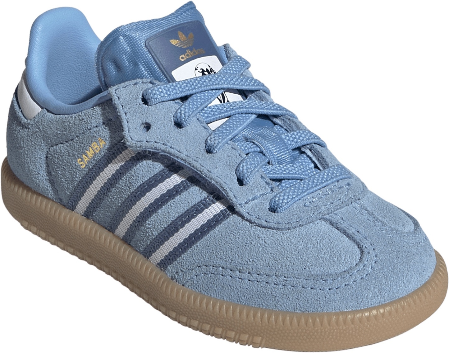 adidas Toddler FIFA World Cup Samba OG Comfort Closure Elastic Lace Shoes - Light Blue/White/Gum - View 5