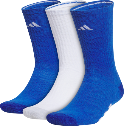 adidas Unisex BAA Graphic Cushioned 3-Pack Crew - Blue/White/Yellow - View 1