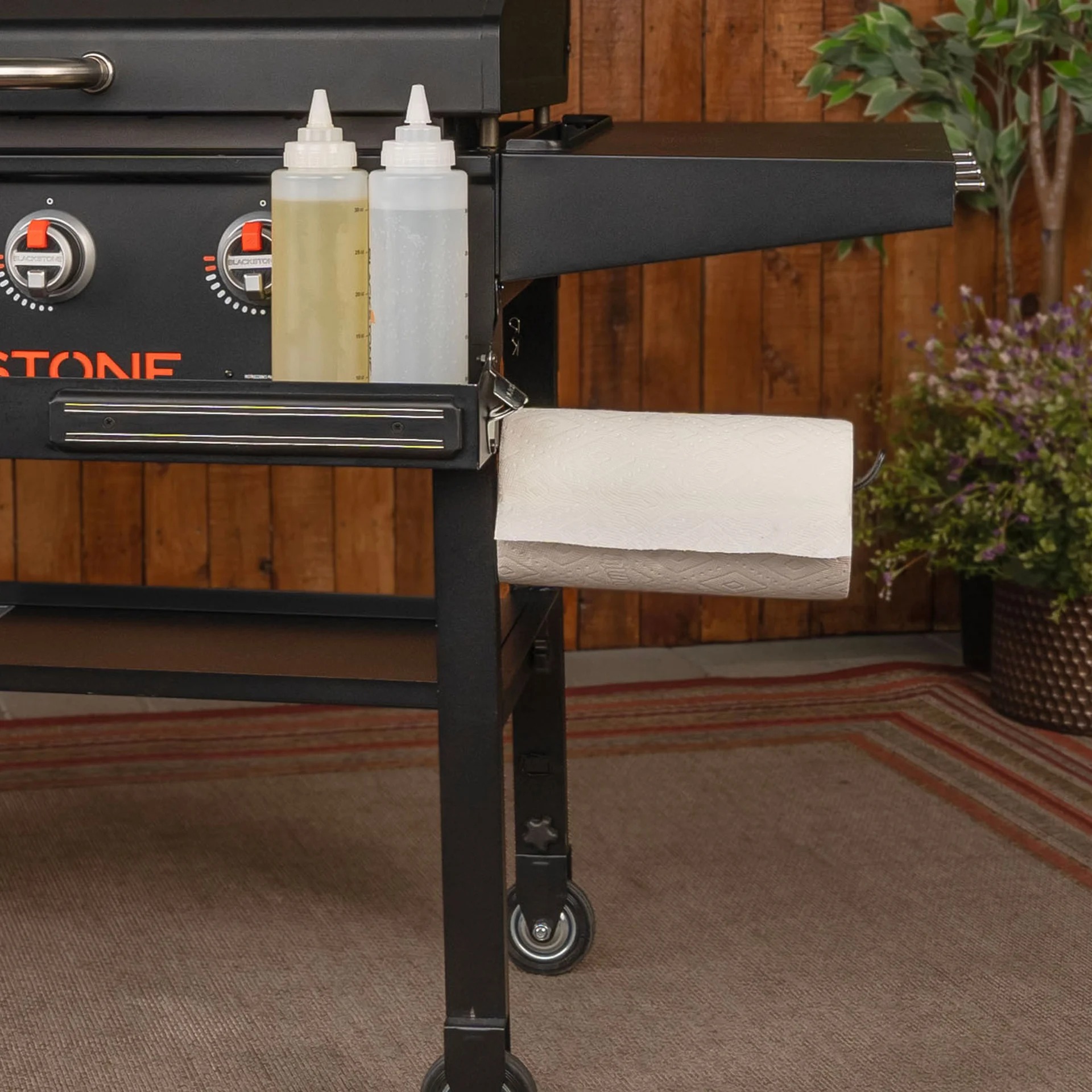 Blackthtstone 36 in. Grithtddle with Hinged Hood, Front Shelf and Soft Cover