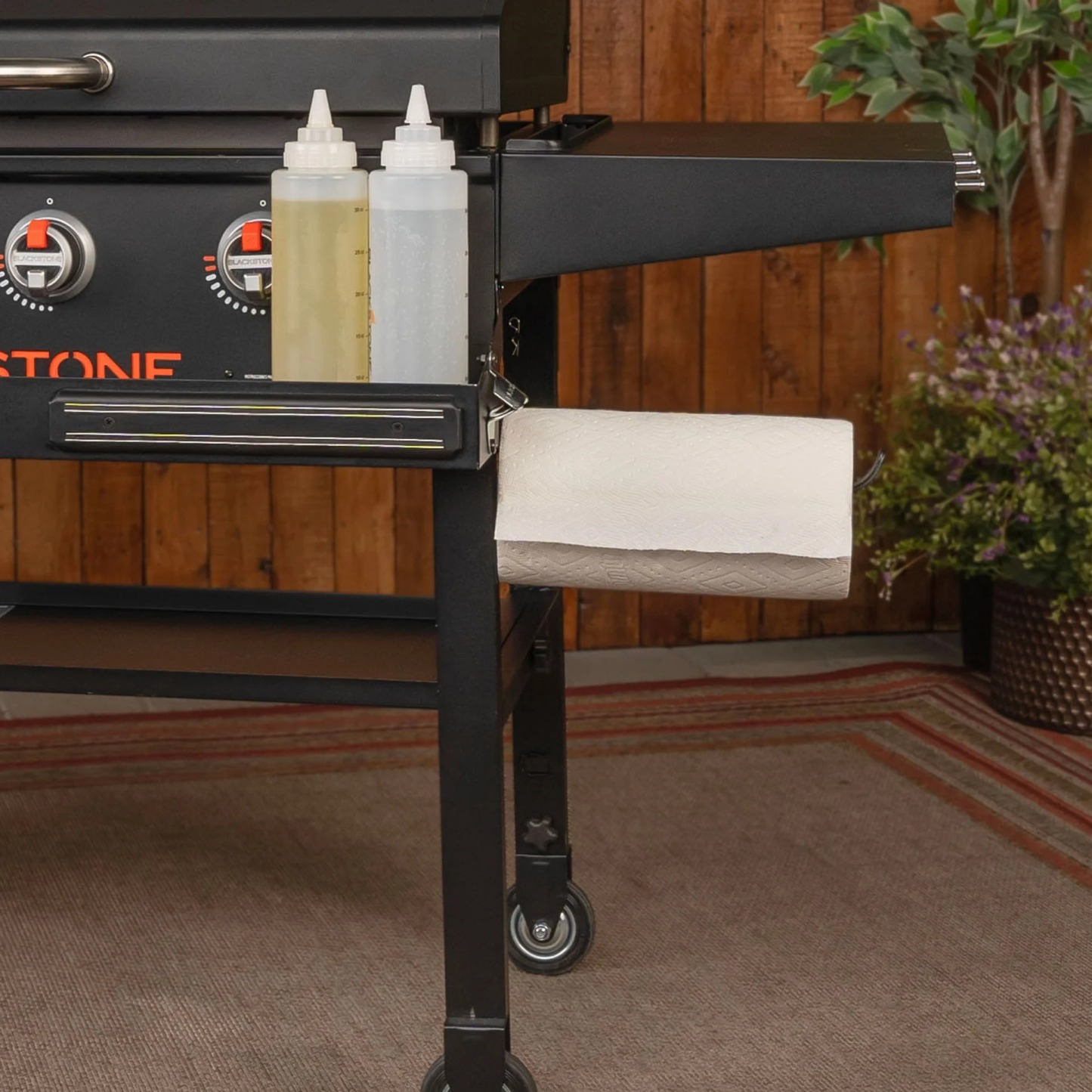 Blackthtstone 36 in. Grithtddle with Hinged Hood, Front Shelf and Soft Cover