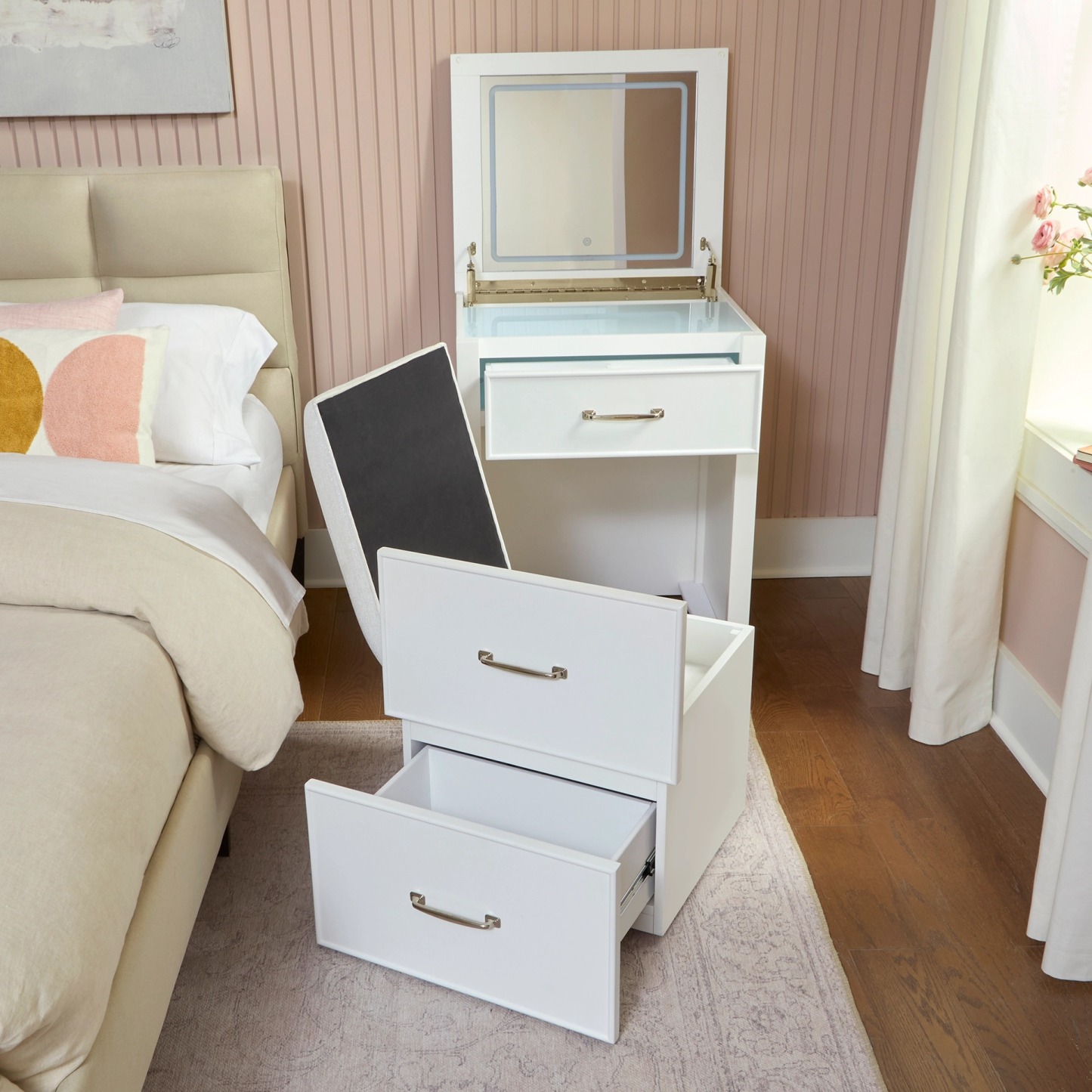 【🎁Limit Discounts】Odethtssa Lift-top Vathtnity with LED Ligththted Mirror