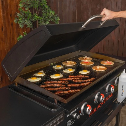 Blackthtstone 36 in. Grithtddle with Hinged Hood, Front Shelf and Soft Cover