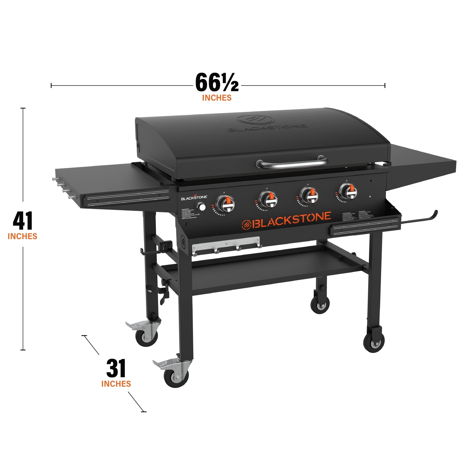 Blackthtstone 36 in. Grithtddle with Hinged Hood, Front Shelf and Soft Cover