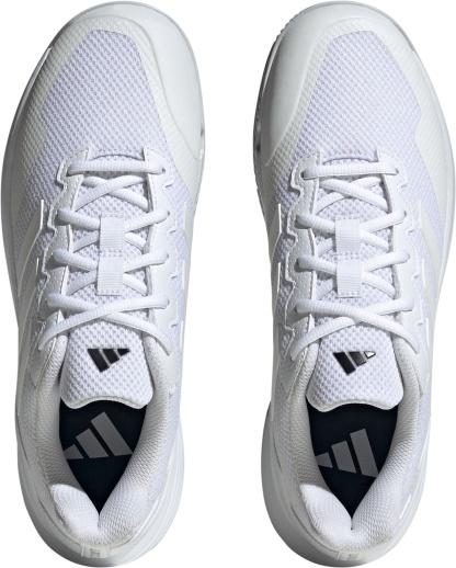 adidas Men's Gamecourt 2 Tennis Shoes - White/White/Silver - View 3