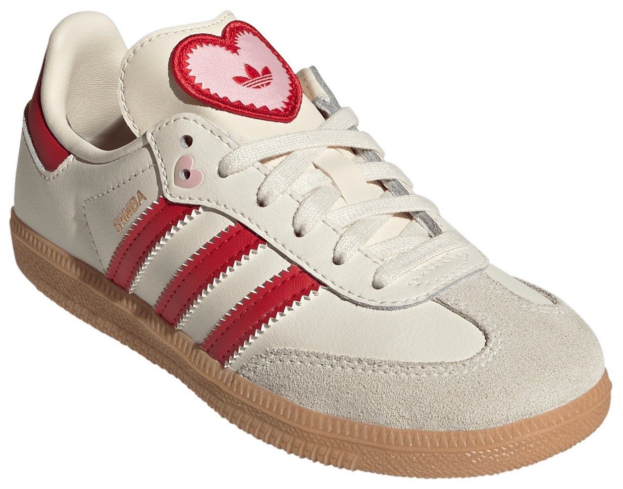 adidas Kids' Preschool Samba OG Shoes - Cream White/Better Scarlet/Gum - View 6