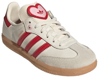 adidas Kids' Preschool Samba OG Shoes - Cream White/Better Scarlet/Gum - View 6