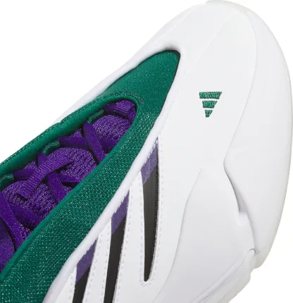 adidas Dame 9 Low Basketball Shoes - White/Navy/Green - View 7