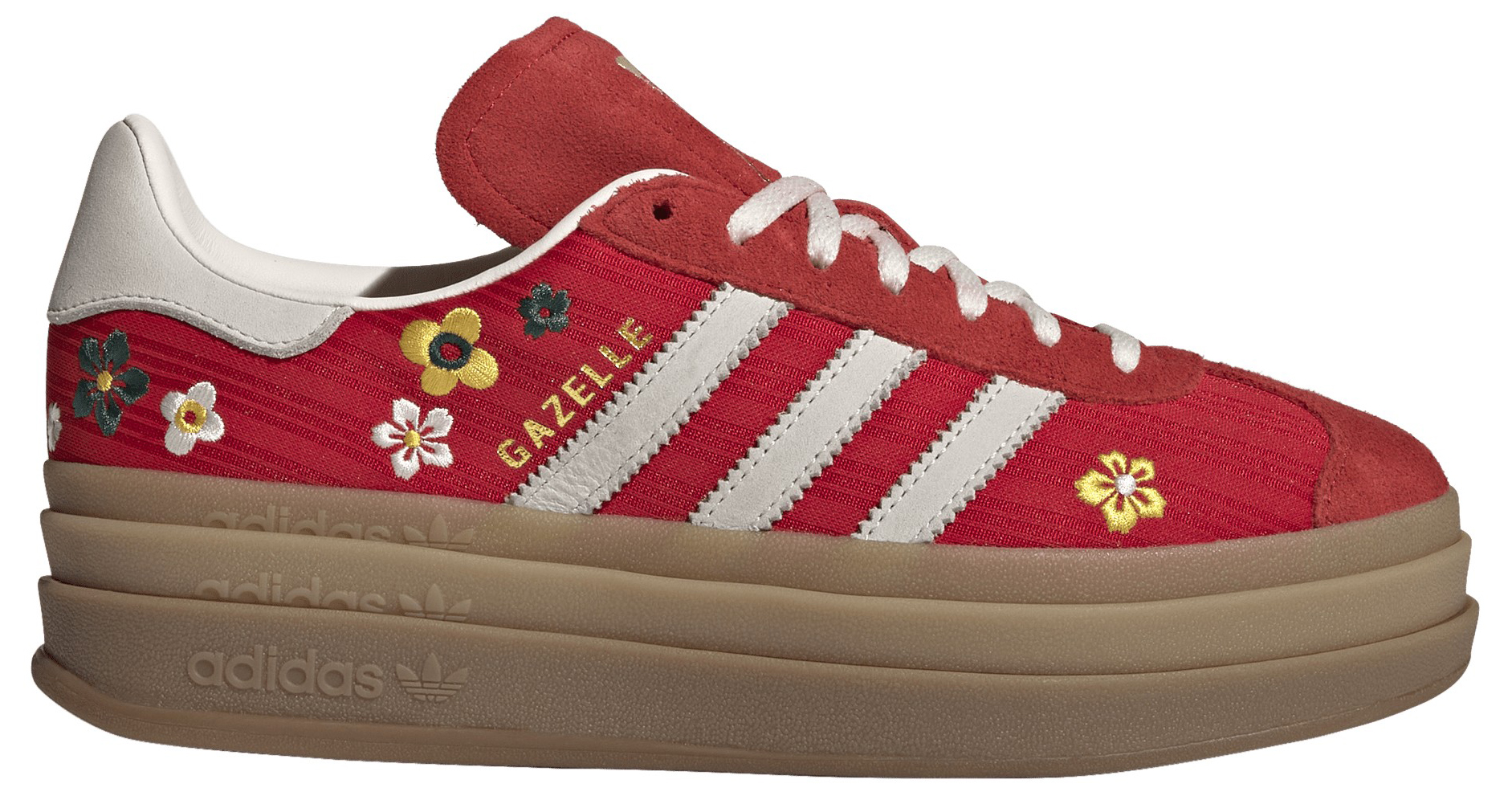 adidas Originals Women's Gazelle Bold Shoes - Better Scarlet/Off White/Eqt Yellow - View 1