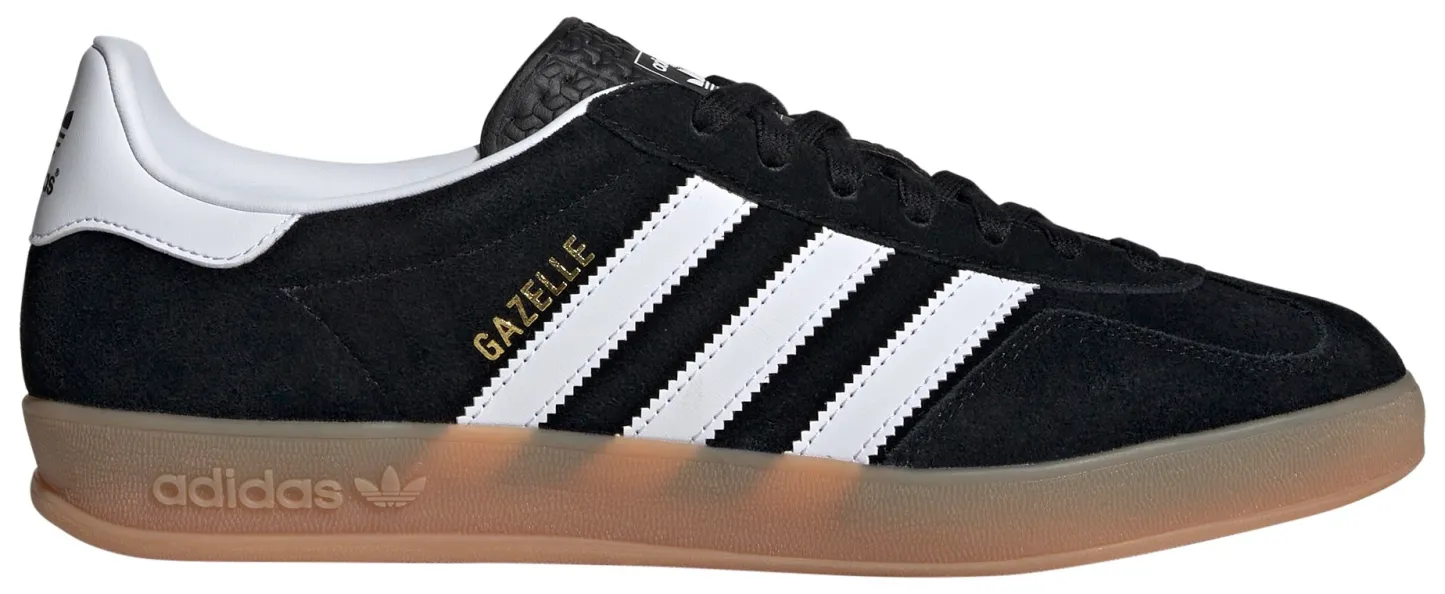 adidas Men's Gazelle Indoor Shoes - Black/White/Gum - View 1