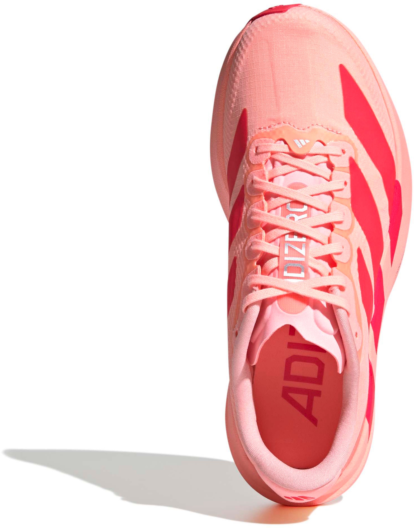 adidas Women's Adizero EVO SL Woven Running Shoes - Frozen Turbo/Lucid Red/Silver Met. - View 2