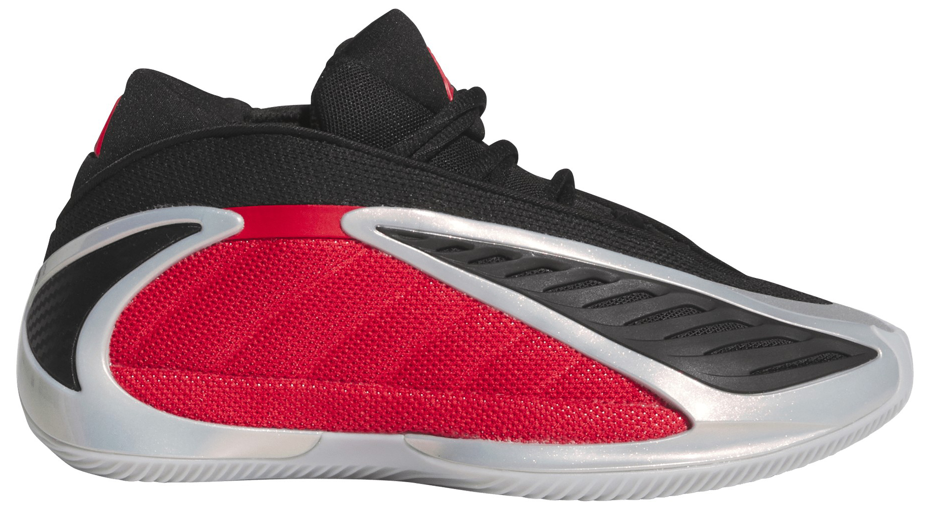 adidas Kids' Grade School Anthony Edwards 2 'Bulldawgs' Basketball Shoes - Silver Metallic/Pure Ruby/Black - View 1