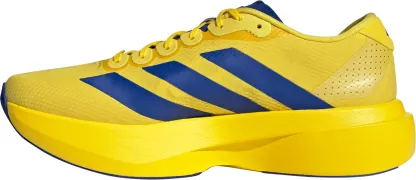 adidas Men's Adizero EVO SL Woven Running Shoes - Yellow/Team Royal Blue/Iron Met. - View 4