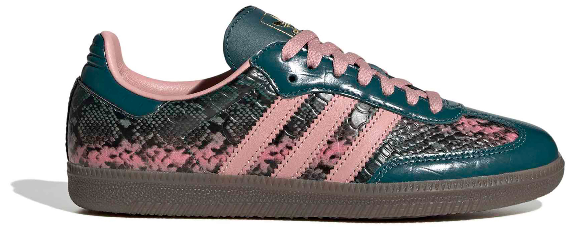 adidas Women's Samba OG Shoes - Snakeskin Rich Green/Wdr Mauve - View 1