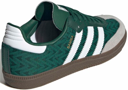 adidas Kids' Grade School Samba OG Shoes - Collegiate Green/White/Gum - View 6