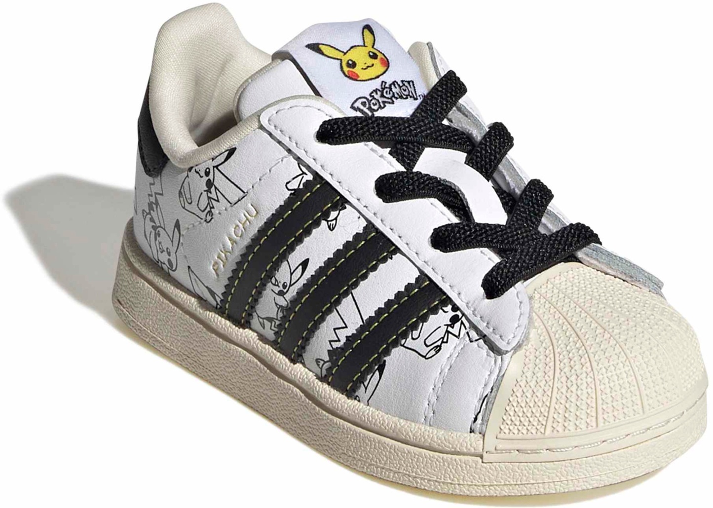 adidas Toddler Pokémon Superstar II Shoes - Ftwr White/Core Black/Gold Met. - View 8
