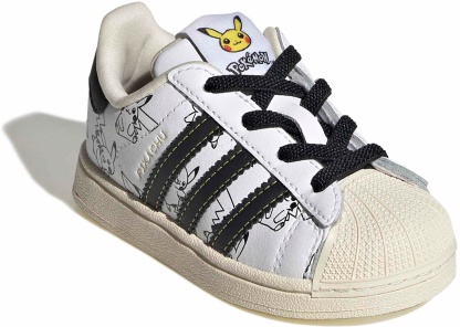 adidas Toddler Pokémon Superstar II Shoes - Ftwr White/Core Black/Gold Met. - View 8