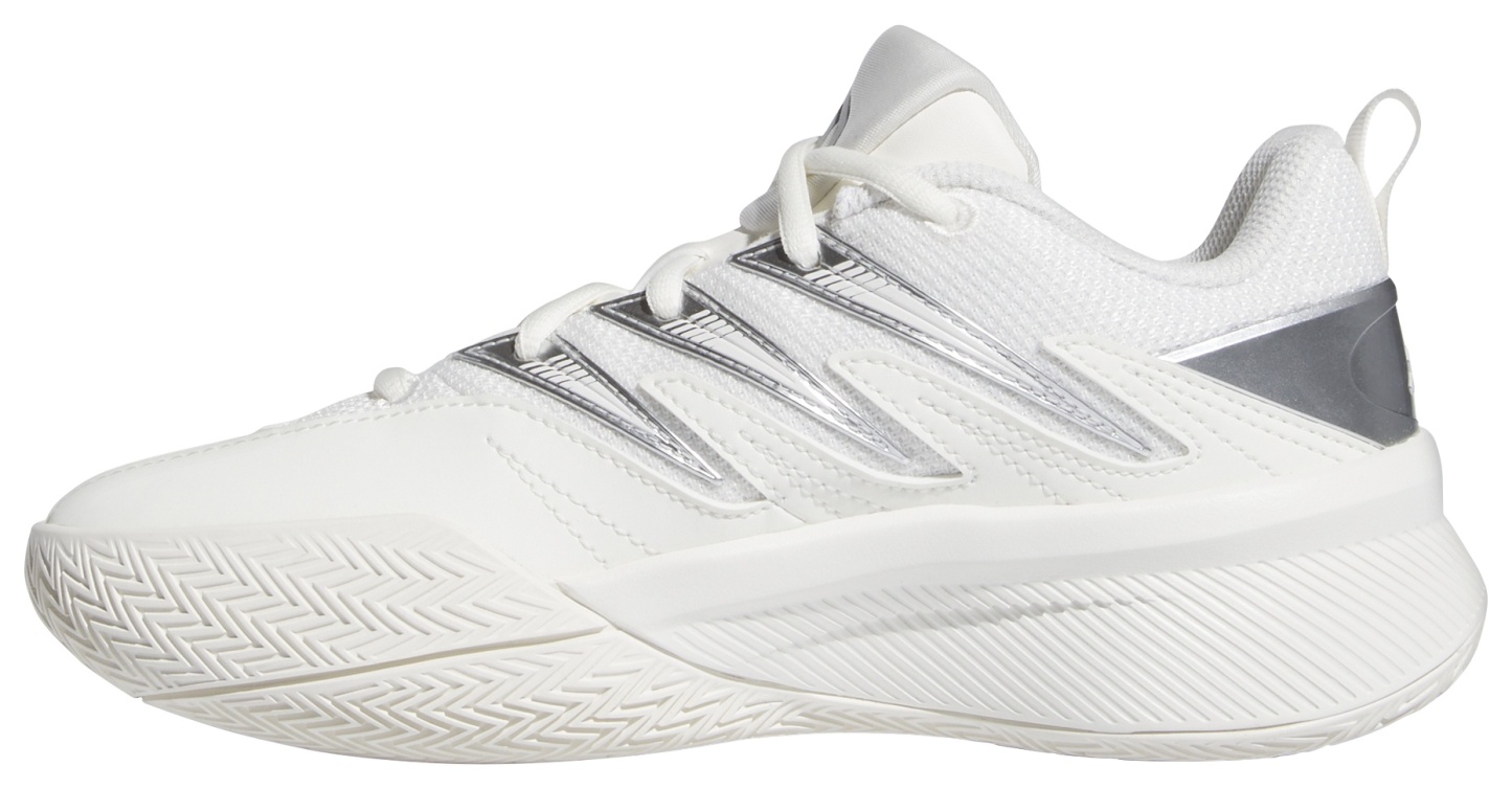 adidas Kids' Grade School Certified Damian Lillard 3 Basketball Shoes - White/Black/Silver - View 4