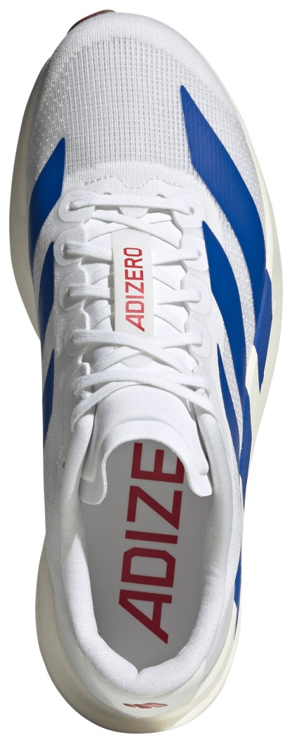 adidas Men's Adizero EVO SL Running Shoes - White/Blue/Ruby - View 2