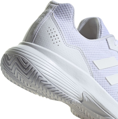 adidas Men's Gamecourt 2 Tennis Shoes - White/White/Silver - View 8