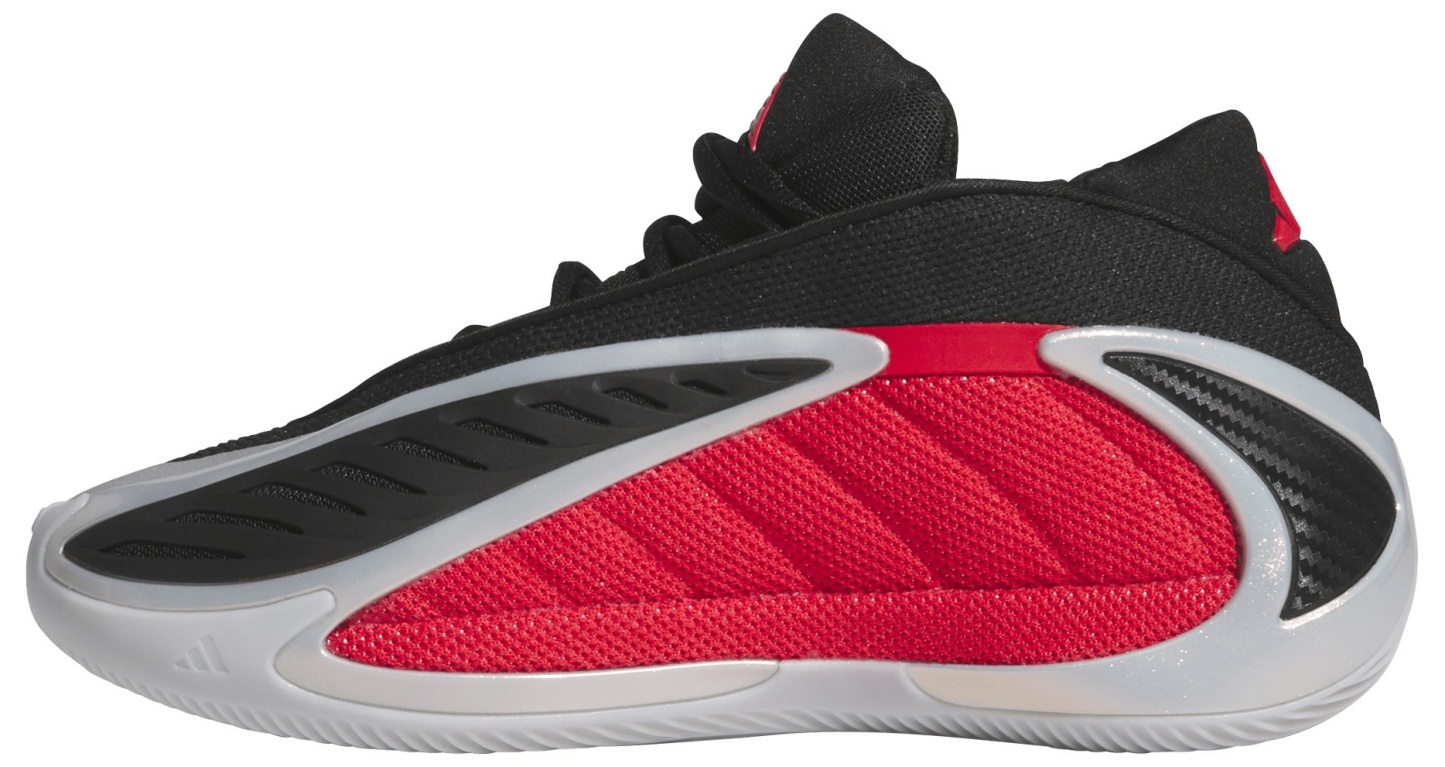 adidas Kids' Grade School Anthony Edwards 2 'Bulldawgs' Basketball Shoes - Silver Metallic/Pure Ruby/Black - View 4