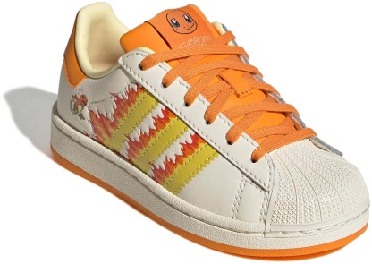 adidas x Pokémon Kids' Preschool Superstar II Shoes - White/Yellow/Orange - View 5
