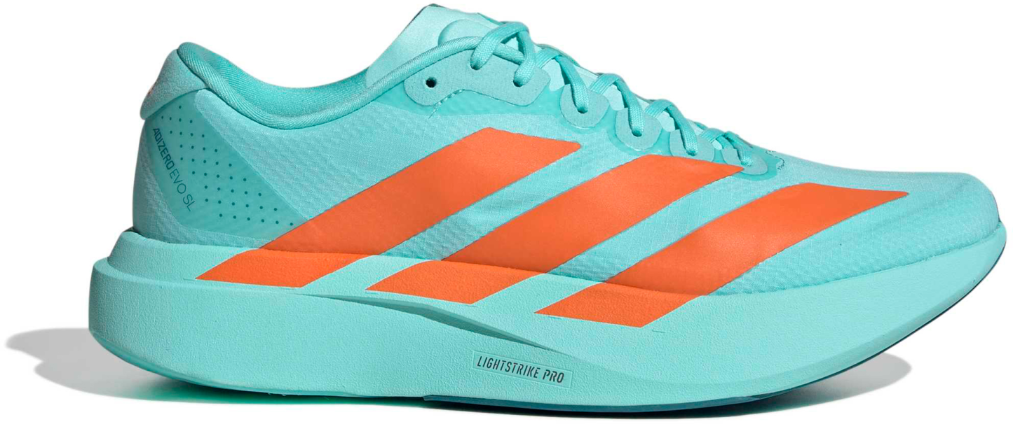 adidas Men's Adizero EVO SL Woven Running Shoes - Flash Aqua/Impct Orange/Arctic - View 1