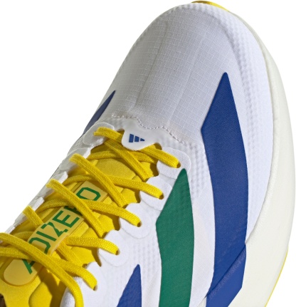 adidas Men's Adizero EVO SL Woven Running Shoes - White/Team Royal Blue/Iron Met. - View 7